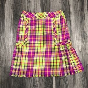 VINTAGE Carlisle Electric Plaid Mini Skirt